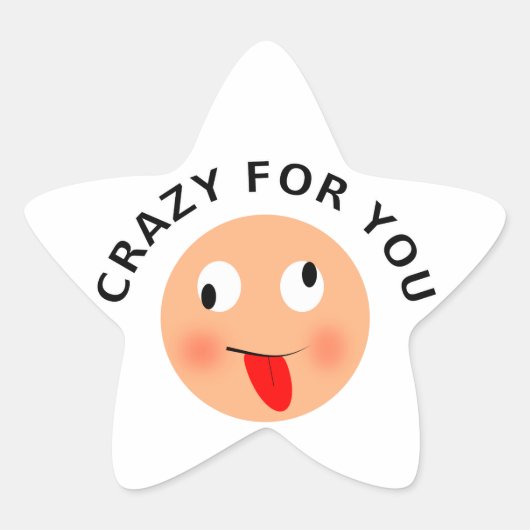 Crazy voor jou ster sticker (Voorkant)