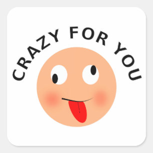 Crazy voor jou vierkante sticker