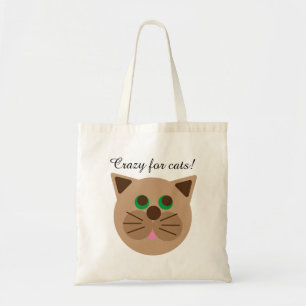 Crazy voor katten tote bag