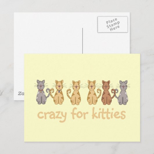 Crazy voor Katten Tshirts en geschenken Briefkaart (Voorkant / Achterkant)