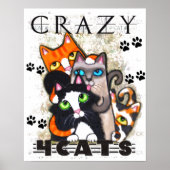 Crazy voor kattenkunst afdrukken poster (Voorkant)