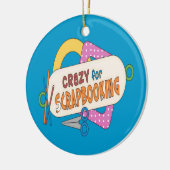 Crazy voor scrapbooking keramisch ornament (Links)