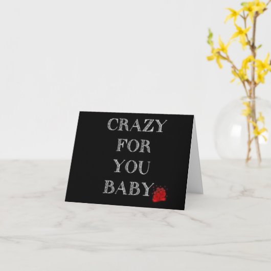 **CRAZY VOOR U BABY* KAART (Gele Bloem)