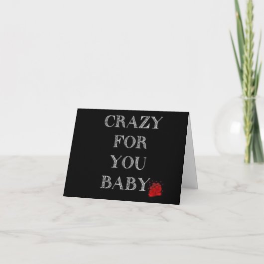 **CRAZY VOOR U BABY* KAART (Voorkant)