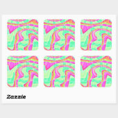 Crazy Waves Vierkante Sticker (Vel)