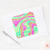Crazy Waves Vierkante Sticker (Envelop)