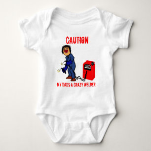 Crazy Welder Dad Cartoon Romper