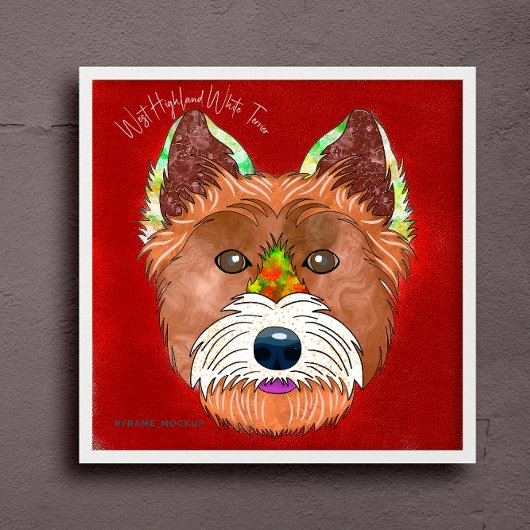 Crazy West Highland White Terrier Poster