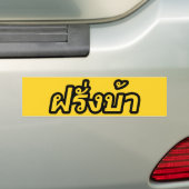 Crazy Westerner ♦ Farang Ba in de Thaise taal ♦ Bumpersticker (Op auto)