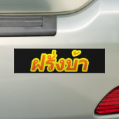 Crazy Westerner ♦ Farang Ba in de Thaise taal ♦ Bumpersticker (Op auto)