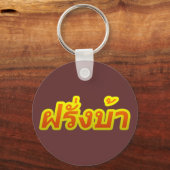 Crazy Westerner ♦ Farang Ba in de Thaise taal ♦ Sleutelhanger (Voorkant)