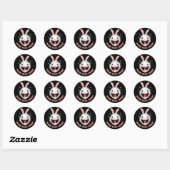 Crazy White Rabbit Face Ronde Sticker (Vel)