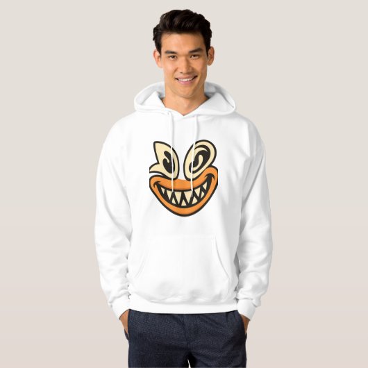 Crazy Wide-Smile Face – Unique Bold Graphic Tee Hoodie (Voorkant volledig)