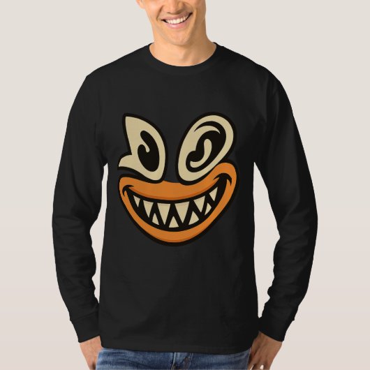 Crazy Wide-Smile Face – Unique Bold Graphic Tee T-shirt (Voorkant)