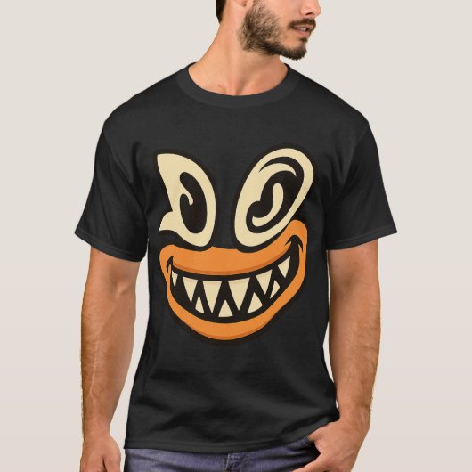 Crazy Wide-Smile Face – Unique Bold Graphic Tee T-shirt (Voorkant)