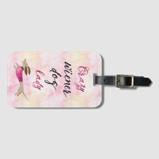 Crazy Wiener Dog Lady Bagagelabel (Voorkant (horizontaal))