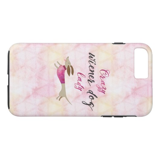 Crazy Wiener Dog Lady Case-Mate iPhone Case (Achterkant (Horizontaal))