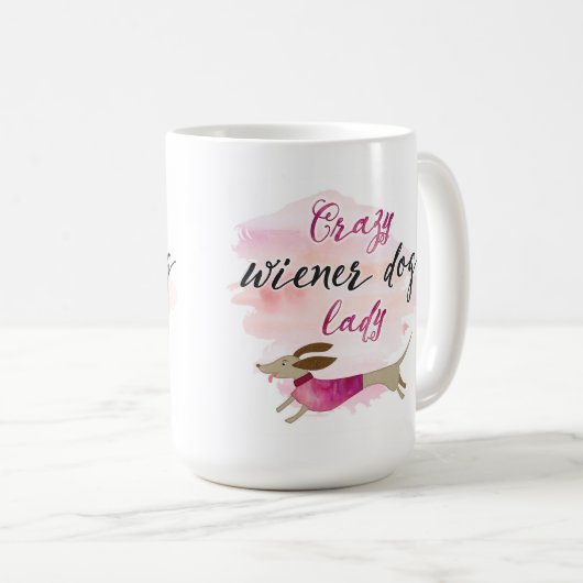 Crazy Wiener Dog Lady Koffiemok (Voorkant rechts)