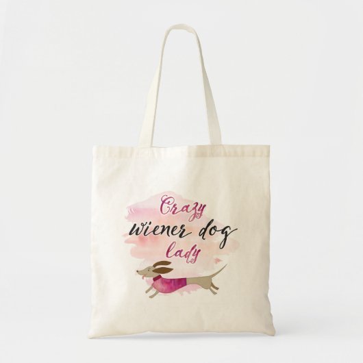 Crazy Wiener Dog Lady Tote Bag (Voorkant)