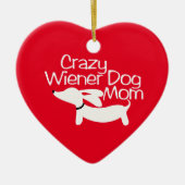 Crazy Wiener Dog Mam Kerstboom Ornament Doxie (Voorkant)