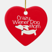 Crazy Wiener Dog Mam Kerstboom Ornament Doxie (Achterkant)