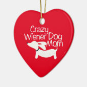 Crazy Wiener Dog Mam Kerstboom Ornament Doxie (Links)
