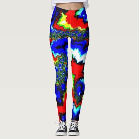 Crazy Wild Abstract Mandlebrot Leggings (Voorkant)