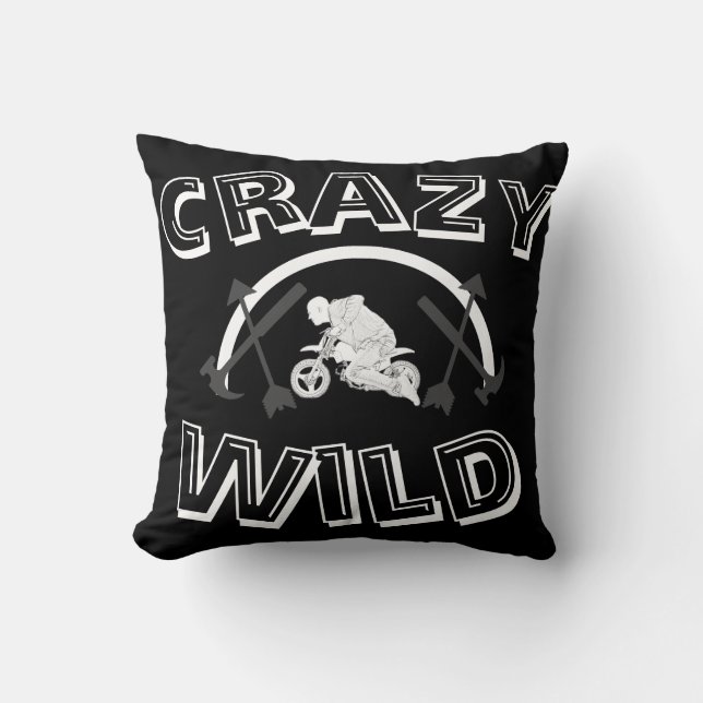 Crazy & Wild Arrow Hamer Motorfiets Biker Kussen (Voorkant)
