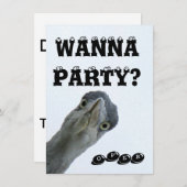 Crazy Wild Bird Party Invitation Kaart (Voorkant / Achterkant)
