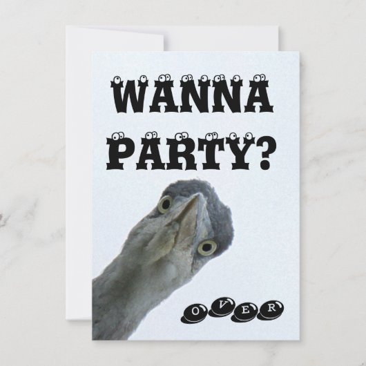 Crazy Wild Bird Party Invitation Kaart (Voorkant)