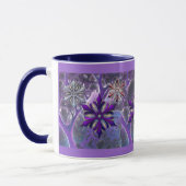 Crazy Wild Paarse Fractal Kerstornament Mok (Links)