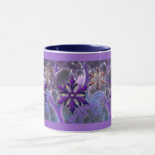 Crazy Wild Paarse Fractal Kerstornament Mok (Midden)