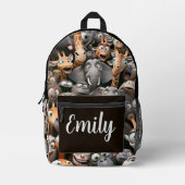 Crazy Wildlife Groep Bedrukte Rugzak (Voorkant)