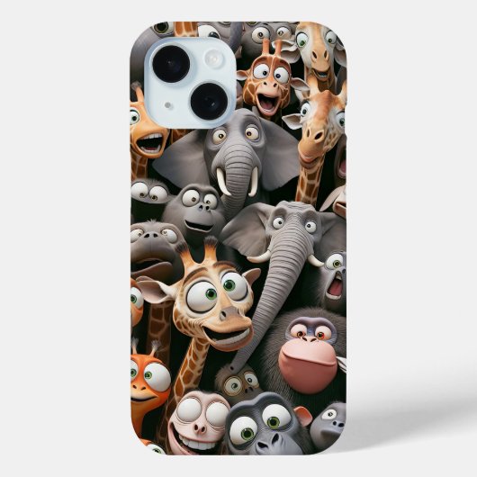 Crazy Wildlife Groep Case-Mate iPhone Case (Achterkant)
