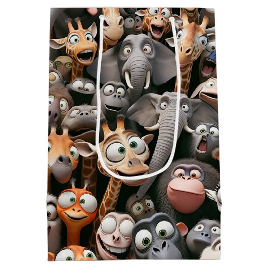 Crazy Wildlife Groep Medium Cadeauzakje (Achterkant)