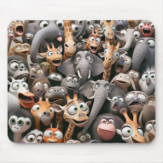 Crazy Wildlife Groep Muismat (Voorkant)