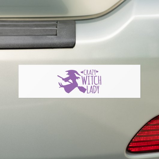 Crazy Witch Lady Bumpersticker (Op auto)