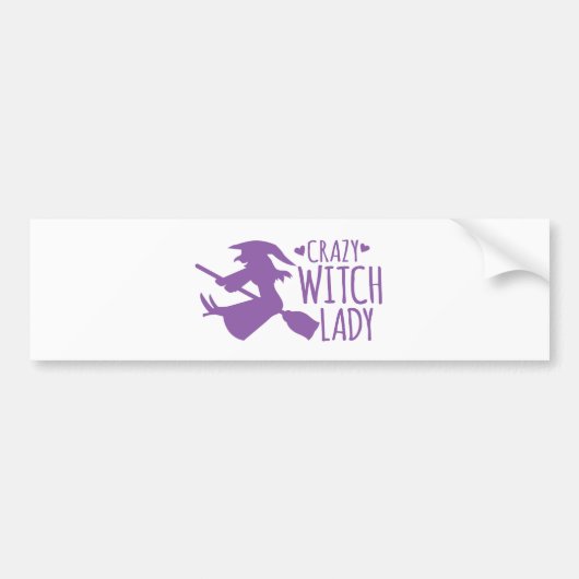 Crazy Witch Lady Bumpersticker (Voorkant)