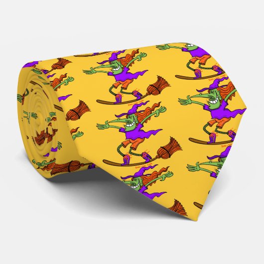 Crazy Witch Surfing op haar kamer Stropdas (Opgerold)