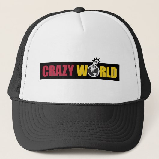Crazy World Logo Trucker Hat Trucker Pet (Voorkant)