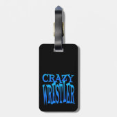 Crazy Wrestler Bagagelabel (Achterkant verticaal)