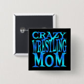 Crazy Wrestling Mom Vierkante Button 5,1 Cm (Voorkant /achterkant)