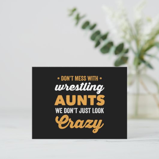 Crazy Wrestling tante, we zien er niet gewoon gek  Briefkaart (Staand voorkant)