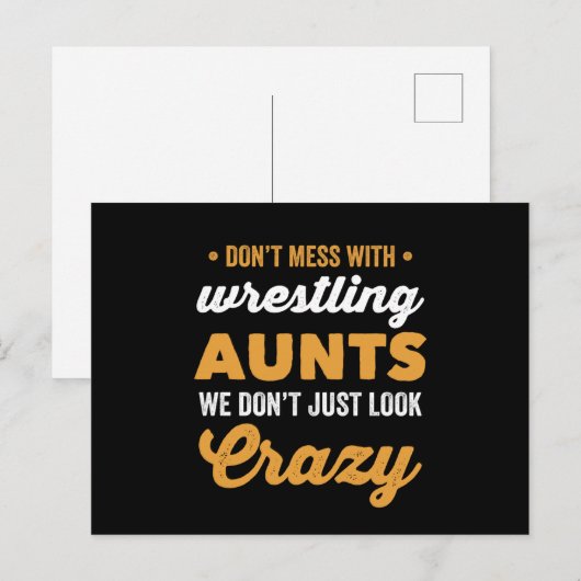 Crazy Wrestling tante, we zien er niet gewoon gek  Briefkaart (Voorkant / Achterkant)