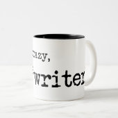 Crazy writer - BLACK Tweekleurige Koffiemok (Voorkant rechts)