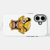 Crazy Yellow Caricature Face iPhone Case (Achterkant (horizontaal))
