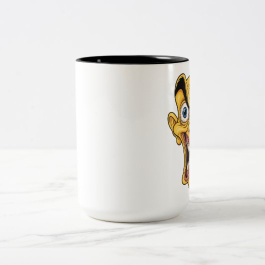 Crazy Yellow Cartoon Face Coffee Mok – Grappig cad (Center)