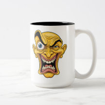Crazy Yellow Cartoon Face Coffee Mok – Grappig cad