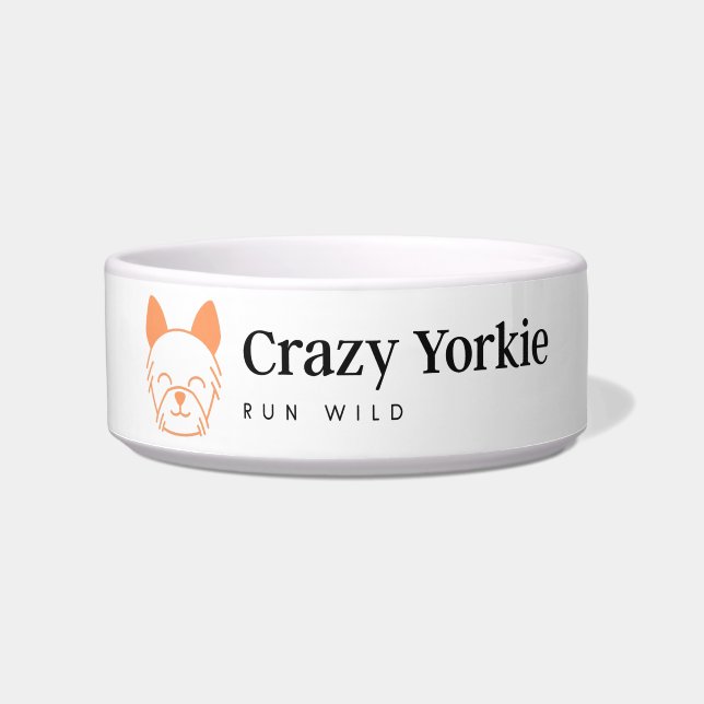 Crazy Yorkie Bowl Voerbakje (Voorkant)