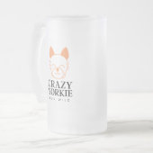 Crazy Yorkie Custom Frosted Beer Mok (Voorkant links)